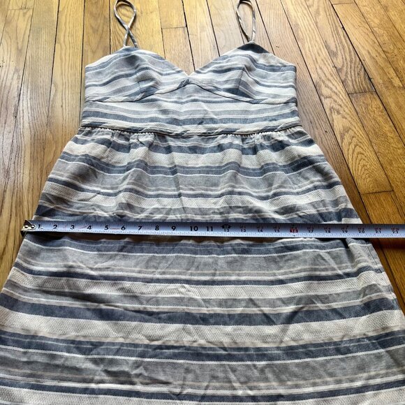 Theory size 10 Melaena Haviana Striped Spaghetti Strap Knee Length Dress - Picture 7 of 14